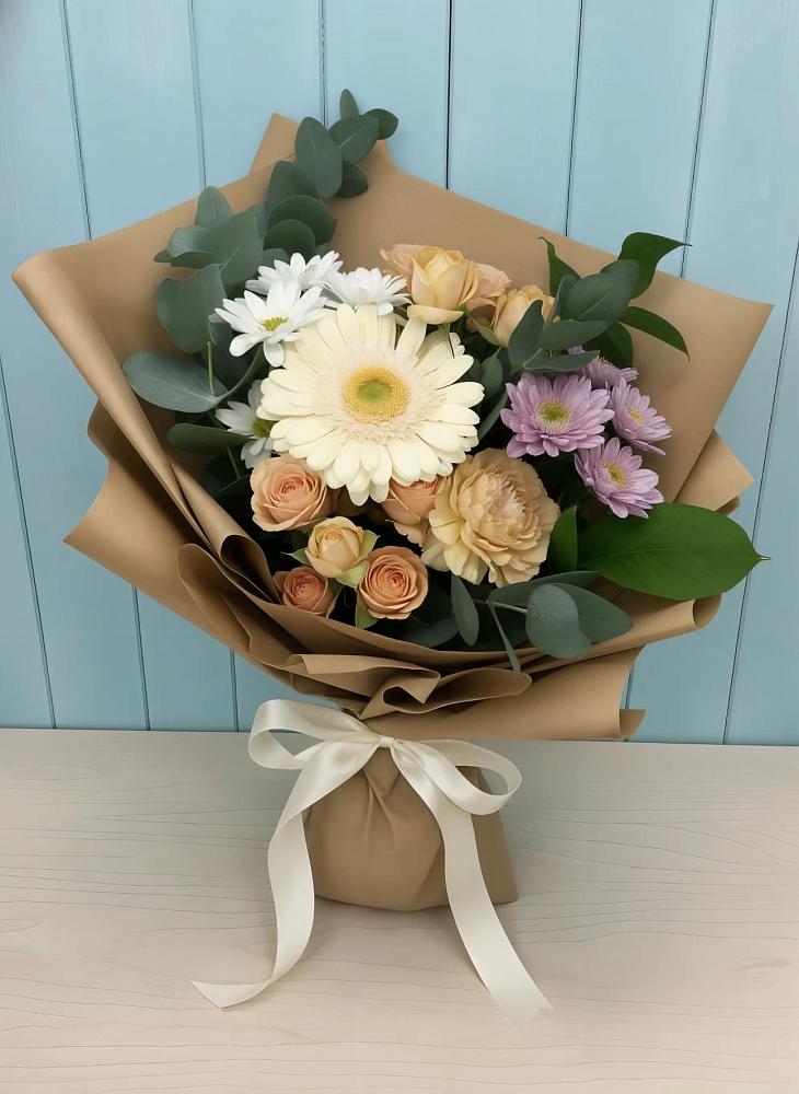 Букет цветов из: Герберы и Хризантемы в Новокумском