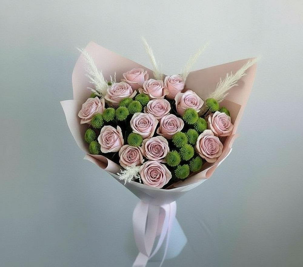 Букет цветов из: Розы и Хризантемы в Новокумском