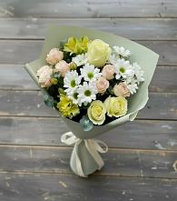 Букет цветов из:  Альстромерии, Розы и Хризантемы в Новокумском